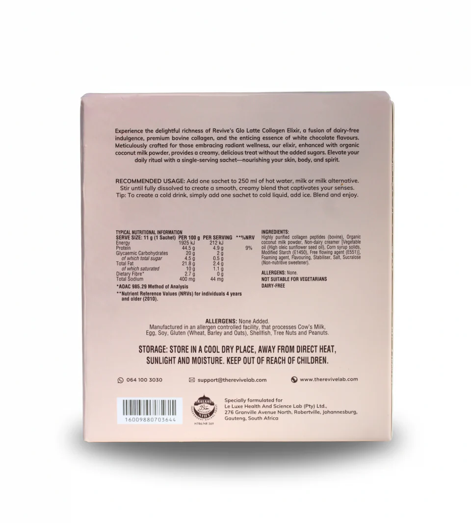 Glo Latte Collagen Elixir Sachets - White Chocolate - Image 2